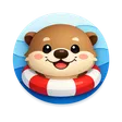 Cute flat cartoon owl avatar icon with round friendly face for casino review